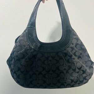 Coach Black Patterned Hobo Bag
